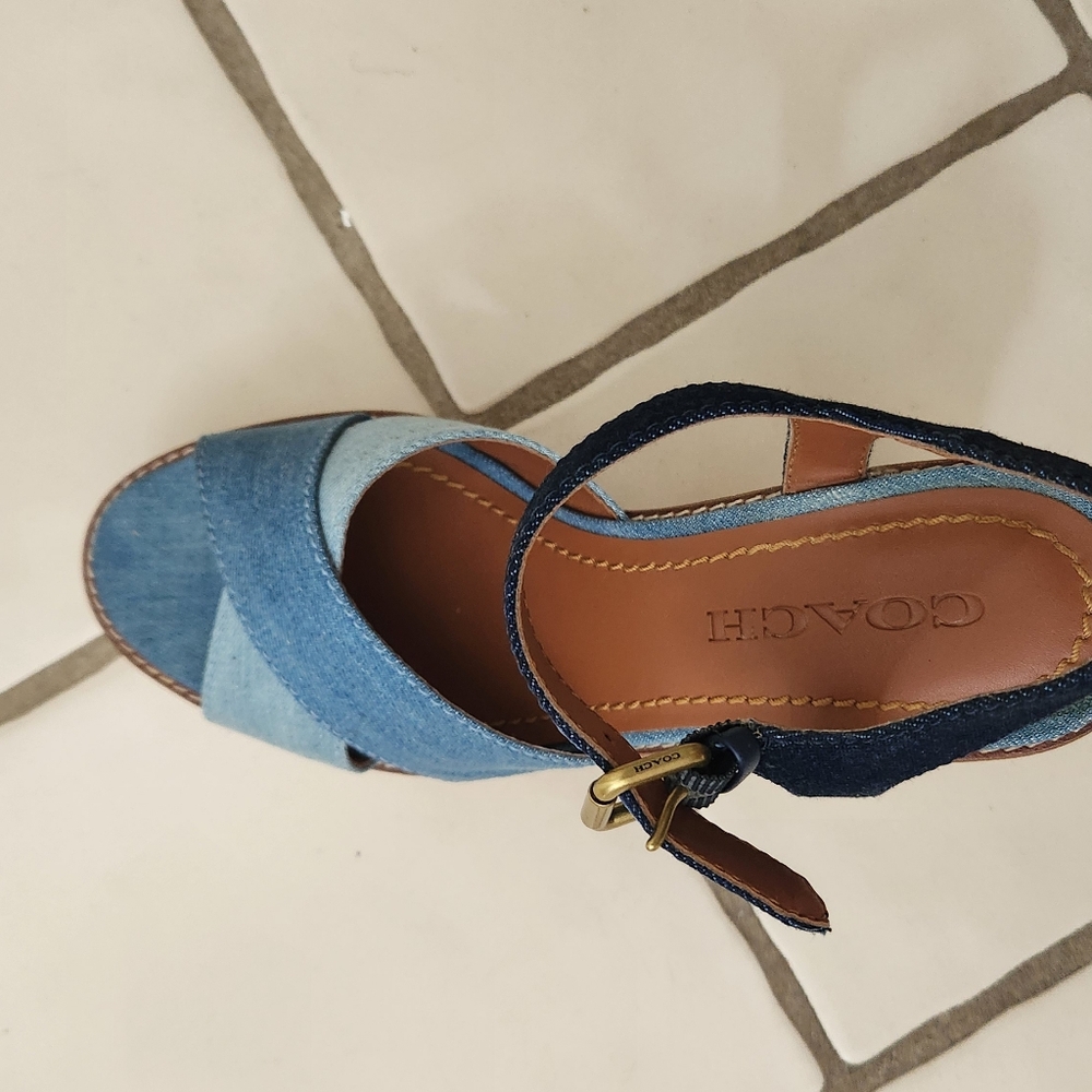 Coach Cross Band Wedge Sandals - Picture 2 of 4